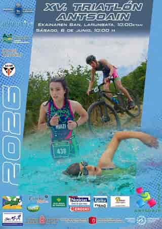 XV Triatlón Antsoain en Ansoáin (400m, 8.61km, 2.927km, 400m, 8.61km, 2.927km, 250m, 6.08km, 1.5km, 200m, 3.55km, 817m, 100m, 1.66km, 362m)