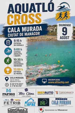 Aquatló Cross Cala Murada 2026 en Cala Murada (1km, 5km, 1.5km, 7.5km, 0.05km, 0.25km, 0.1km, 0.5km, 0.2km, 1km, 0.5km, 2.5km)