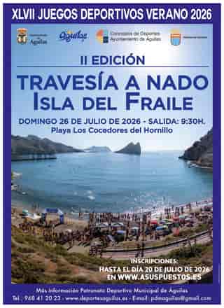 Travesía a Nado Isla del Fraile 2026 en Águilas (2.2km, 0.8km, 0.8km, 0.35km)