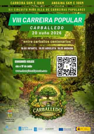VIII CARREIRA POPULAR CONCELLO DE CARBALLEDO "ENTRE CARBALLOS CENTENARIOS" en Carballedo (0.1km, 0.4km, 0.8km, 5km, 10km, 10km, 5km)