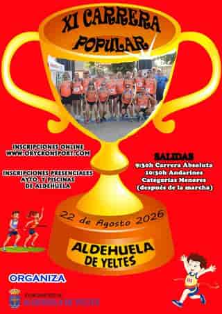 XI Carrera Popular en Aldehuela de Yeltes en Aldehuela de Yeltes (10km, 5km, 1km)