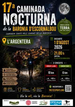 17a Caminada Nocturna de la Baronia d'Escornalbou en L'Argentera (10km, 6km)
