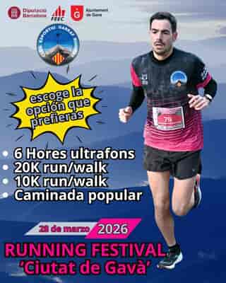 Running Festival "Ciutat de Gavà" 2026 en Gavá (20km, 10km, 6hours, 6hours, 6hours)