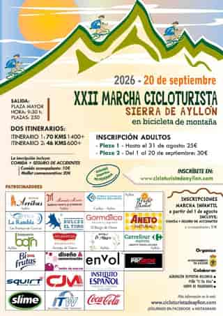 XXII MARCHA CICLOTURISTA SIERRA DE AYLLÓN en Ayllón (70km, 46km)