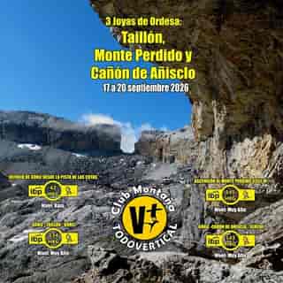 3 JOYAS DE ORDESA: TAILLÓN, MONTE PERDIDO Y CAÑÓN DE AÑISCLO en Huesca (42km, 145km, 114km, 143km)