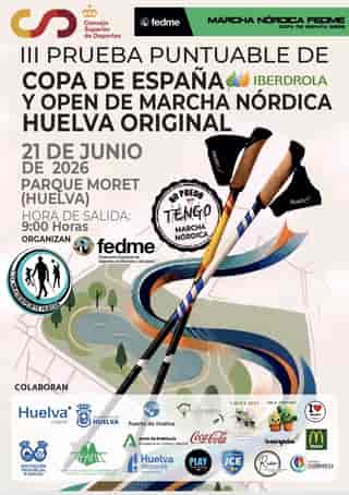 III Copa de España Iberdrola de Marcha Nórdica y Open Marcha Nórdica Huelva Original en Huelva (1km, 1km, 1km, 1km)