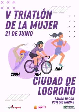 V TRIATLÓN DE LA MUJER CIUDAD DE LOGROÑO en Logroño (200m, 7km, 2km)