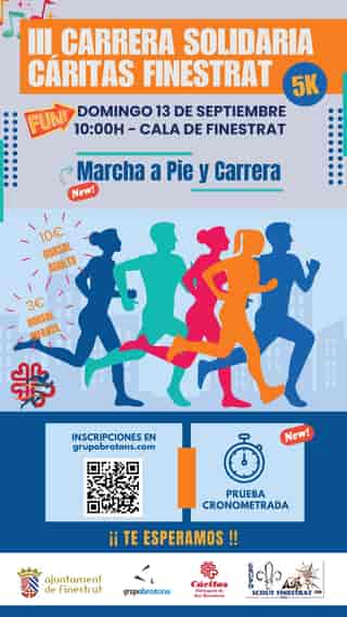 III Carrera Solidaria Cáritas Finestrat y Marcha a Pie en Av. de la Marina Baixa, Alicante, España (5km, 5km)