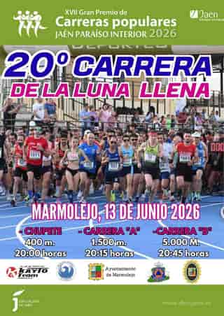 20ª Carrera de la Luna Llena en Marmolejo (400m, 1500m, 5000m)
