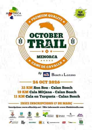 VIII October Trail Menorca 2026 en Menorca, Illes Balears, España (32km, 19km, 19km, 11km, 11km)