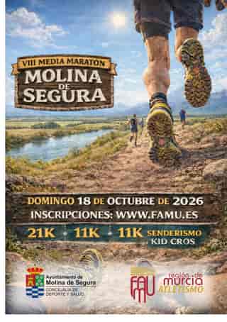 VIII Media Maratón Molina de Segura en Molina de Segura (21.097km, 11km, 11km, 2km, 1km, 1km, 0.5km, 0.5km, 0.15km)