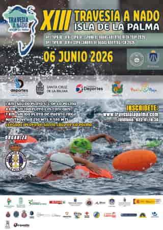 XIII TRAVESÍA A NADO ISLA DE LA PALMA 2026 en Santa Cruz de la Palma (7km, 4km, 1km, 0.5km, 0.25km, 0.25km)