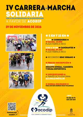 IV Carrera y Marcha Solidaria a favor de ACODIP en Ibi (10km, 5km, 10km)