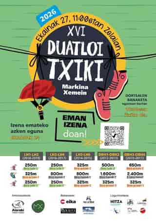 XVI Duatloi Txiki Markina-Xemein en Markina-Xemein (825m, 1300m, 1450m, 2425m, 3375m)