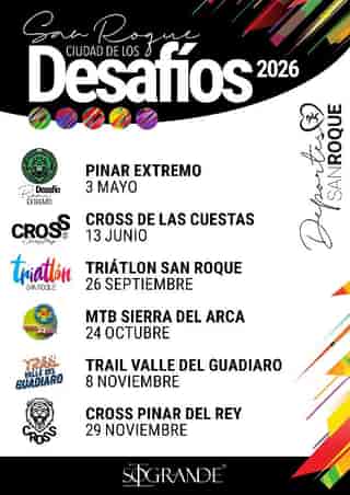CIRCUITO CIUDAD DE LOS DESAFÍOS 2026 en San Roque (7km, 5km, 10km, 25.75km, 65km, 21.5km, 13km, 6km)