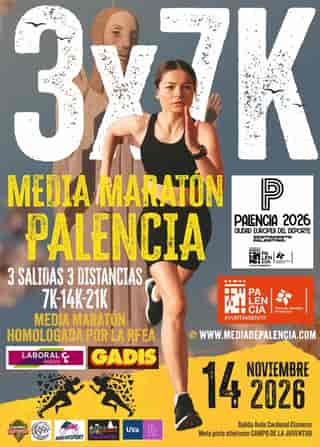 Media Maratón Palencia en Palencia (21.097km, 14km, 7km, 1km)