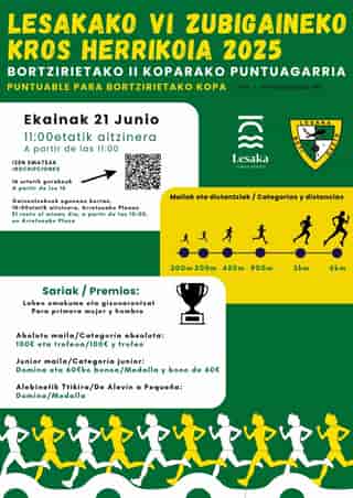 LESAKAKO VII ZUBIGAINEKO KROS HERRIKOIA en Lesaca (200m, 300m, 450m, 900m, 3000m, 6000m, 6000m)