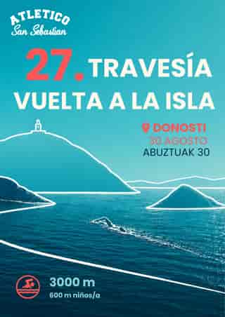 27. TRAVESÍA A NADO VUELTA A LA ISLA en Donostia / San Sebastián (3000m, 600m)
