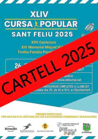 XLV Cursa Popular Sant Feliu de LLubí 2026 en Llubí (1100m, 500m, 300m, 200m, 200m, 150m, 150m, 100m, 100m, 50m, 50m, 3300m, 5500m, 2200m)