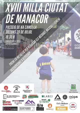 XVIII Milla Ciutat de Manacor 2026 en Manacor (100meter, 201.125meter, 402.25meter, 804.5meter, 1.609km, 1.609km, 1.609km, 1.609km, 1.609km)