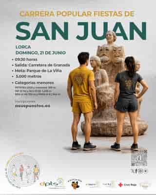 Carrera Popular Fiestas de San Juan de Lorca 2026 en Lorca (5km, 5km, 5km, 5km, 5km, 5km, 1.2km, 1.2km, 750m, 500m, 100m)