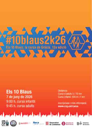 Cursa dels 10 Blaus de Gràcia 2026 en Barcelona (0.5km, 1km, 5km, 10km)