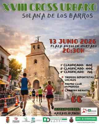 XVIII CROSS URBANO DE SOLANA DE LOS BARROS en Solana de los Barros (1km, 1.5km, 2km, 3km, 6km)
