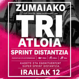 ZUMAIAKO SUPER SPRINT TRIATLOIA 2026 - KADETEAK ETA EGOKITUAK (PTWC kirolarientzako, Euskadiko Paratriatloi Txapelketa ) en Zumaia (750m, 20km, 5km)