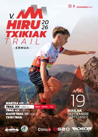 Hiru Txikiak Trail 2026 en Ermua (42km, 42km, 27km, 12km)