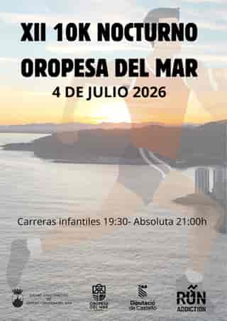 XII 10K NOCTURNA OROPESA DEL MAR 2026 en Oropesa del Mar (0.2km, 0.35km, 0.5km, 1km, 1.5km, 10km)