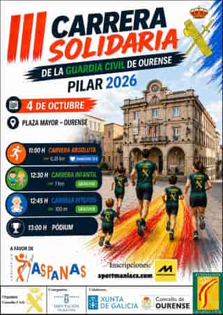III Carrera Solidaria de la Guardia Civil de Ourense "Pilar 2026" en Maside (6.35km, 1km, 100m)