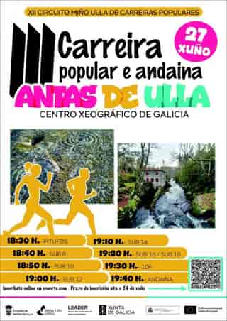 III CARREIRA POPULAR E ANDAINA “CENTRO XEOGRÁFICO DE GALICIA-ANTAS DE ULLA” en Antas de Ulla (150m, 300m, 500m, 500m, 750m, 1000m, 10km, 5km)