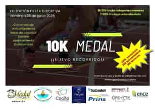 XXI Edición Fiesta Deportiva 10K Medal - Carrera Popular 2026 en Medal (1km, 2km, 0.9km, 1.8km, 1.8km, 10km, 10km, 10km, 10km, 10km)