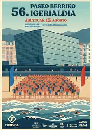 56 TRAVESIA A NADO PASEO NUEVO en Donostia / San Sebastián (2km, 0.5km)