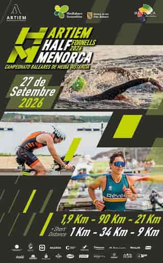 XI Artiem Half Menorca Triatlón 2026 en Fornells (1.9km, 90km, 21.1km)