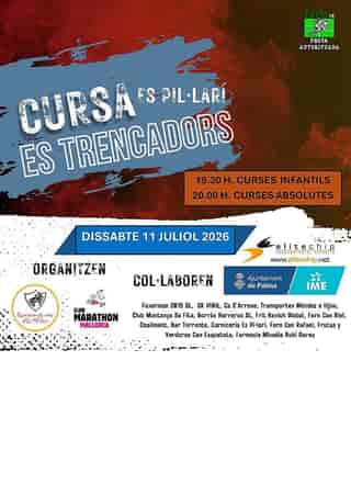 XI Cursa Solidària Es Trencadors Es Pil·larí 2026 en Es Pil·larí (100meters, 400meters, 800meters, 2000meters, 2000meters, 4000meters, 6000meters, 8000meters)