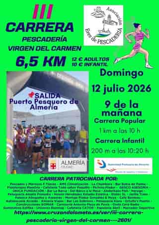 III CARRERA PESCADERIA VIRGEN DEL CARMEN en Almería (6.5km, 1.1km, 0.25km)