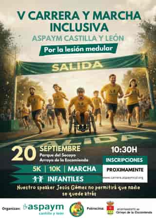 V Carrera y Marcha Inclusiva ASPAYM Castilla y León por la lesión medular en Arroyo de la Encomienda (10km, 5km, 5km, 1km)