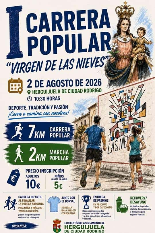 I Carrera Popular "Virgen de las Nieves" en Herguijuela de Ciudad Rodrigo (7km, 2km)