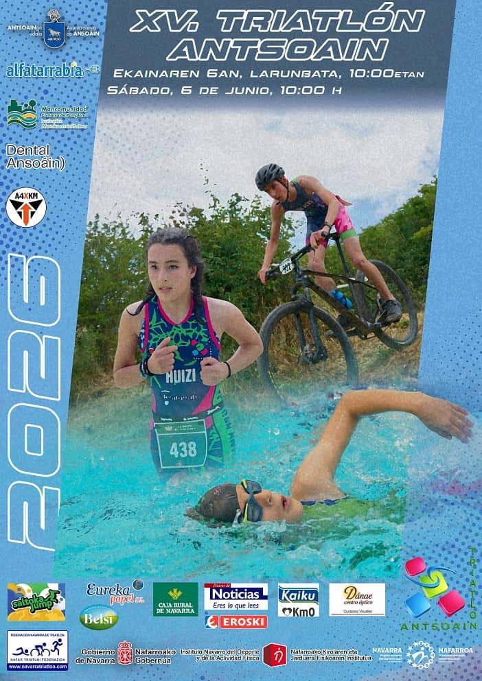 XV Triatlón Antsoain en Ansoáin (400m, 8.61km, 2.927km, 400m, 8.61km, 2.927km, 250m, 6.08km, 1.5km, 200m, 3.55km, 817m, 100m, 1.66km, 362m)