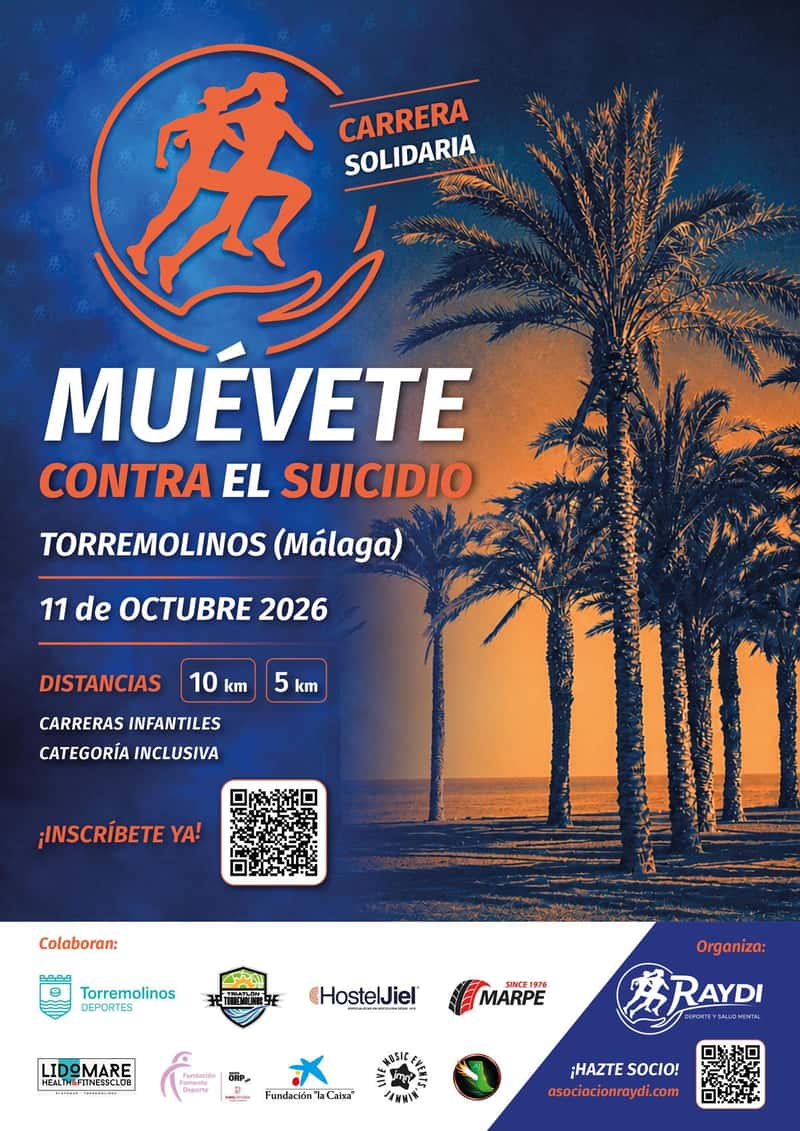 Carrera Solidaria Muévete Contra el Suicidio en Torremolinos (10km, 5km, 1km, 0.3km)