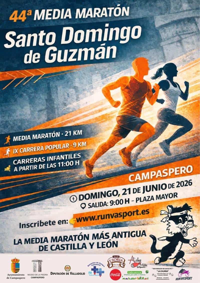 44ª MEDIA MARATÓN SANTO DOMINGO Y 9ª CARRERA POPULAR DE 9 KM en Campaspero (21km, 9km)