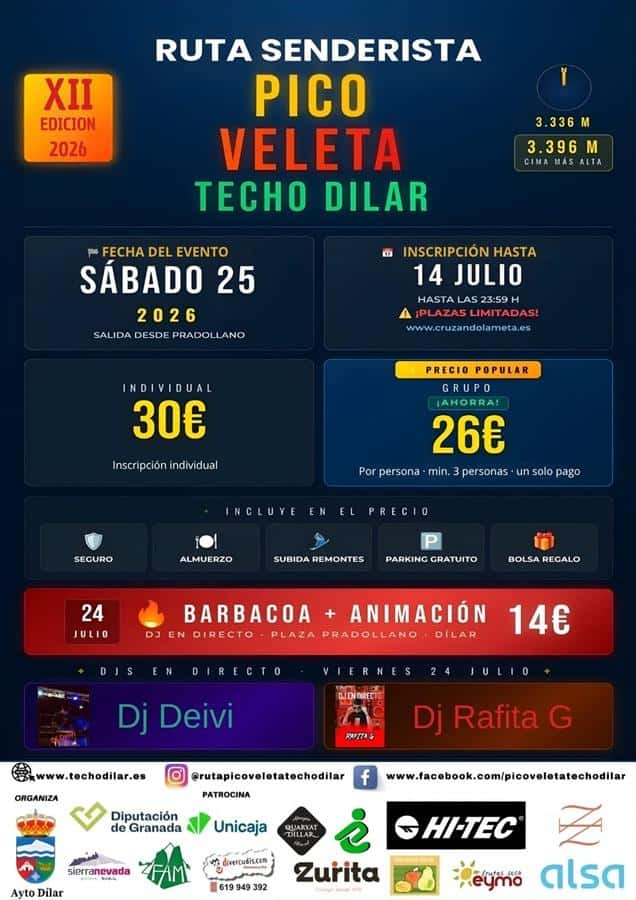 XII RUTA SENDERISTA ''VELETA TECHO DE DÍLAR'' en Pradollano (10km, 5km)