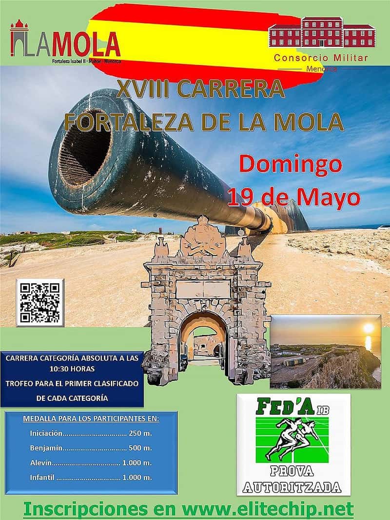 XVIII Carrera Fortaleza de la Mola 2024 en Maó (0.25km, 0.5km, 1km, 3.75km, 7.5km, 3.2km)