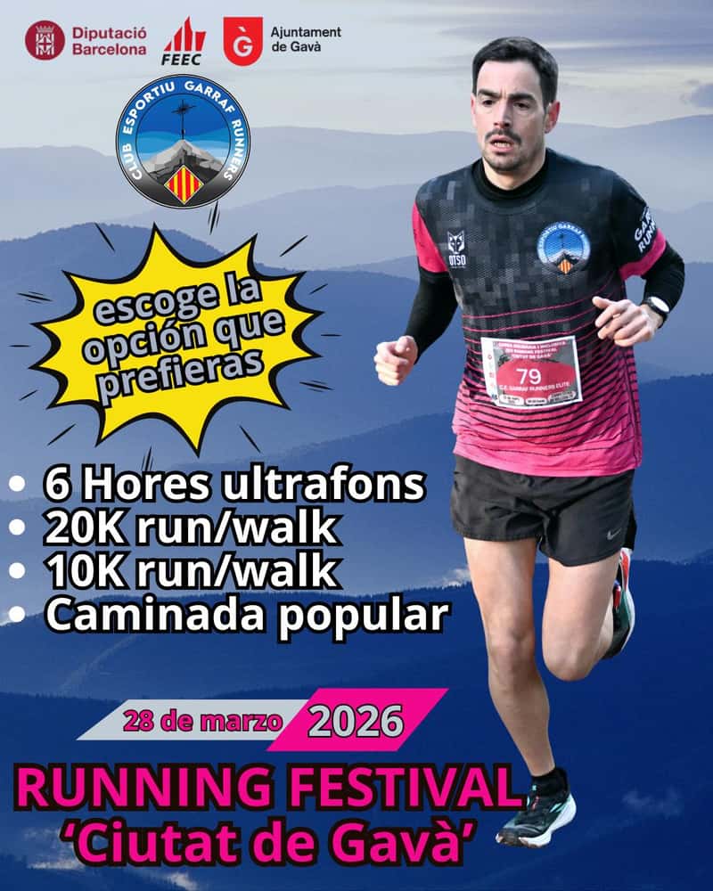 Running Festival "Ciutat de Gavà" 2026 en Gavá (20km, 10km, 6hours, 6hours, 6hours)