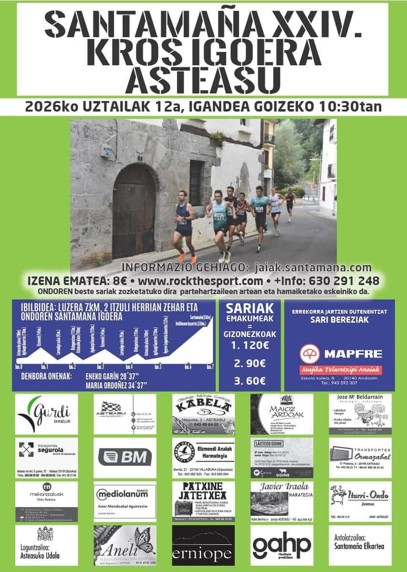 SANTAMAÑA XXIV. KROS IGOERA ASTEASU en Asteasu (7km)