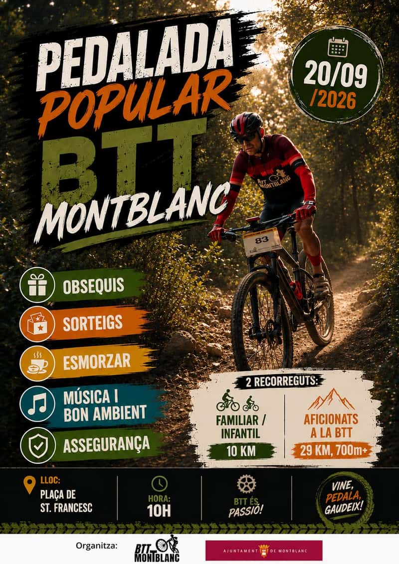 PEDALADA POPULAR BTT MONTBLANC en Montblanc (10km, 29km)