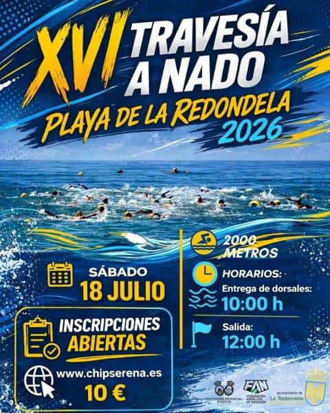 XVI Travesía a Nado Playa de La Redondela en Playa de la Redondela, Huelva, España (2000meters)
