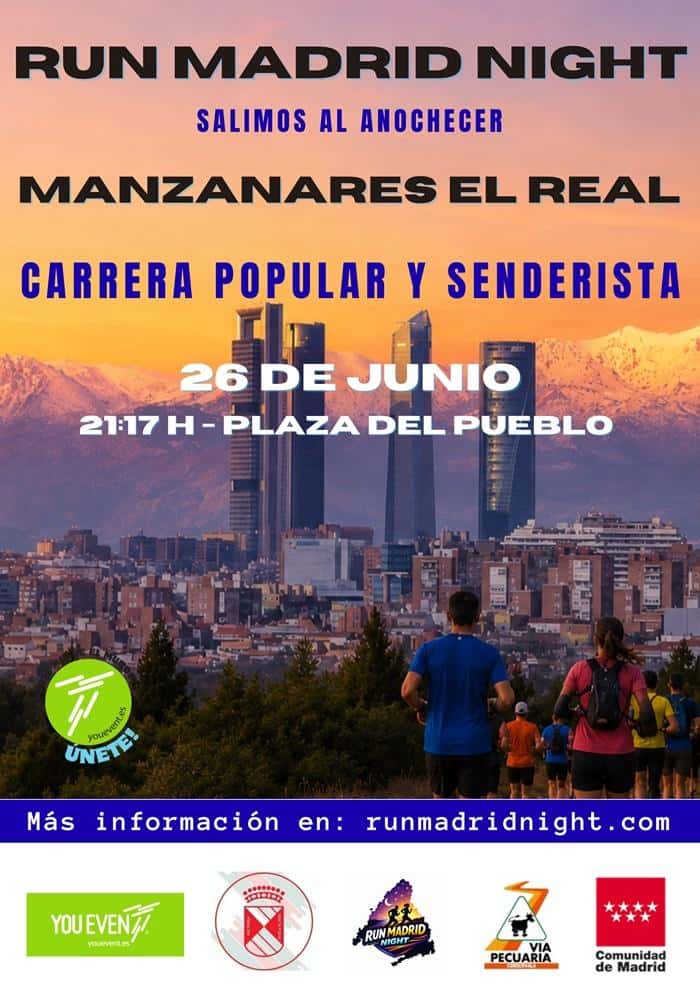 Run Madrid Night: Carrera Popular y Senderista Manzanares El Real en Manzanares el Real (10km, 7.5km)