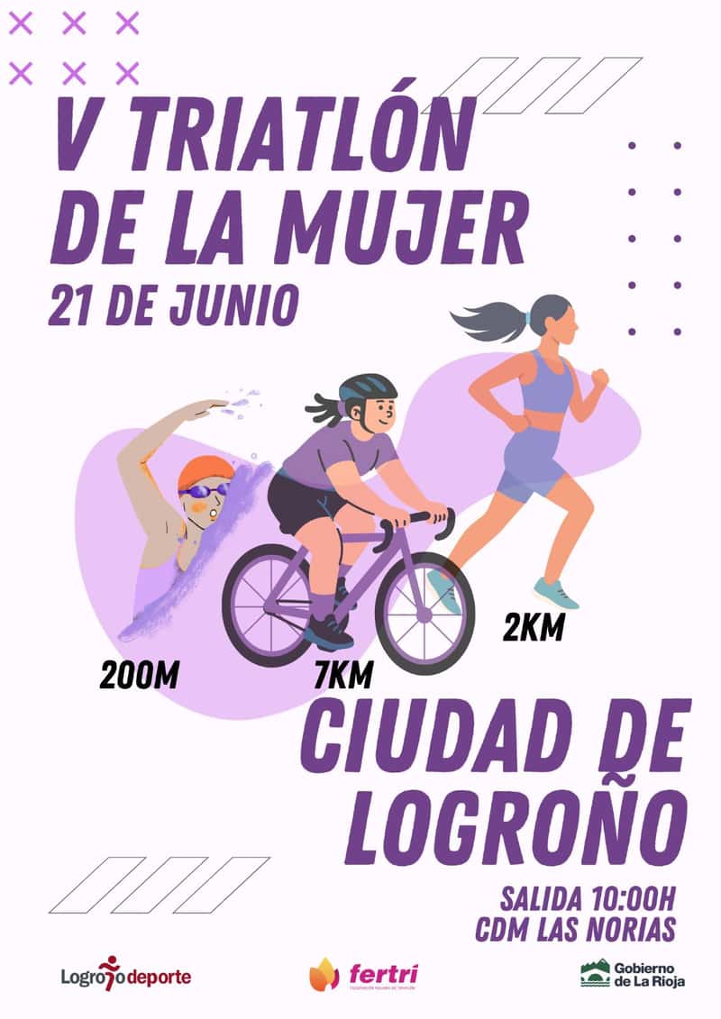 V TRIATLÓN DE LA MUJER CIUDAD DE LOGROÑO en Logroño (200m, 7km, 2km)